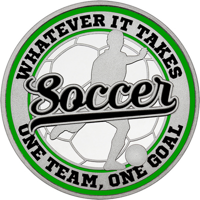 Black "Soccer" with Green Outer Circular Borders